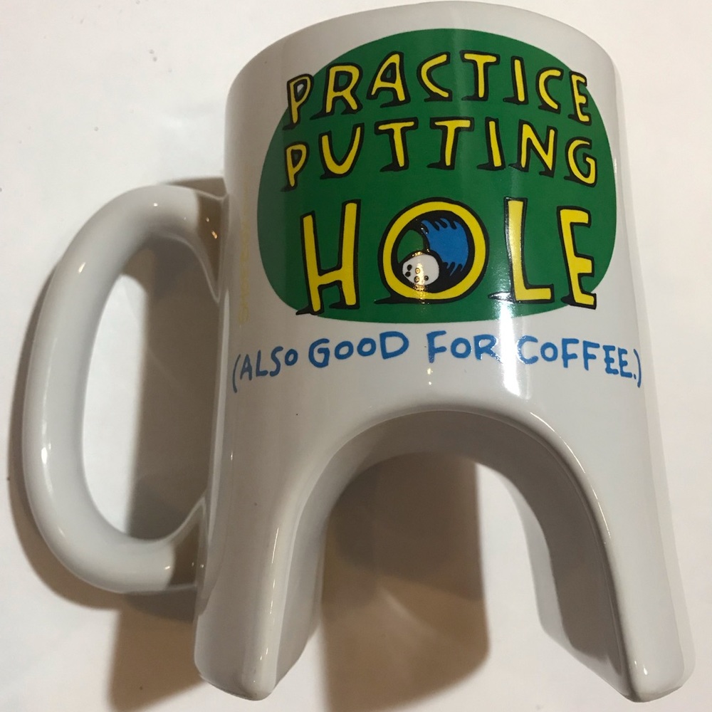 Golf putting coffee mug joke gag gift
